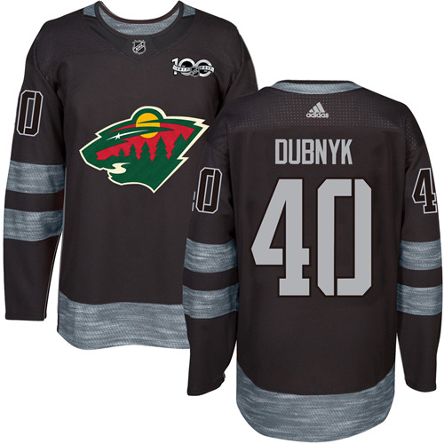 Kinder Minnesota Wild Eishockey Trikot Devan Dubnyk #40 Authentic Schwarz 1917-2017 100th Anniversary